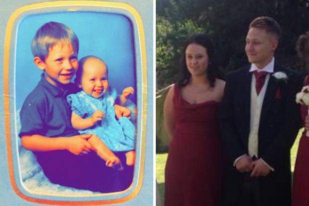 Evesham Journal: Jordan and Chloe as children and at a family wedding
