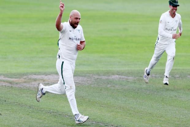Joe Leach took six wickets for Worcestershire as he recorded his career best figures of 6-44.