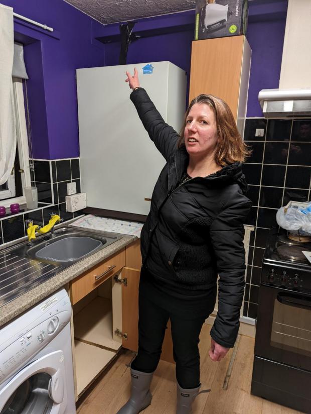 Evesham Journal: Fellow Shawcross Walk resident Laura Jones had her own problems in January, when she was left three months without hot water