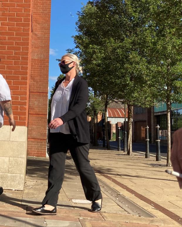 Evesham Journal: COURT: Marie Handy outside Worcester Magistrates Court following alleged cruelty and abuse at Rhydd Court School in Hanley Castle in the 1970s, 80s and 90s