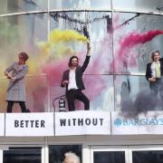 ACTION: The Barclays protest by Extinction Rebellion. Pic. Alix Wallace