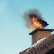 Evesham firefighters battled a chimney fire in Sedgeberrow this morning. Stock image