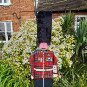 This floral guard is just one of the royal displays on offer at the Church Lench Flower Festival