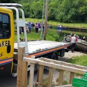 The community came together to pull the car from the River Avon at Hampton Ferry