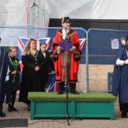 The proclamation takes place in Evesham's Market Square