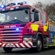 FIRE: The blaze affected a caravan and outbuildings in Evesham