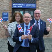Cllr Rob Adams, Cllr Emma Stokes and Cllr Richard Morris look forward to the coronation celebrations later this year.