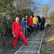 Evesham Rambling Club has created steps to make the footpath on Clark's Hill safer for walkers