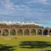 GWR 'Modified Hall' Locomotive No. 7903 'Foremarke Hall' crossing Stanway Viaduct.
