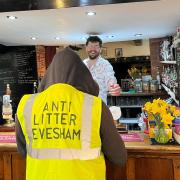 Tom Doggett at the Red Lion helped keep volunteers refreshed during the Big Spring Clean in Evesham