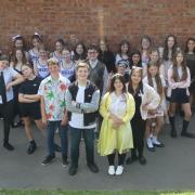St Egwin's pupils in costume ready for Grease