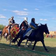 SPECTACULAR: Mounted knights at the Battle of Evesham Festival in Crown Meadow in August 2022