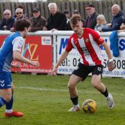 Report: Evesham United's Will Owens scores in the 2-0 win over Easington Sports