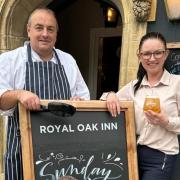 WELCOME: Head chef, Carl Fox, along with manager Renata Goliszek from The Royal Oak.