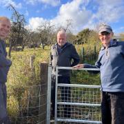 Evesham Rambling Club members installed a new kissing gate and additional fencing to the Evesham Vale Circular Walk 2