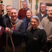 Cllr Robert Raphael joined bell ringers at St Mary & St Milburgh Church in Offenham