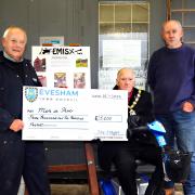 £3,200 was presented to tools, equipment and mental health charity Men in Sheds by Mayor Alan Booth