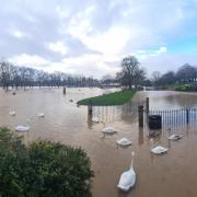Flooding in Abbey Park in Evesham.