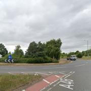 CRASH: Badsey Road roundabout in Evesham.