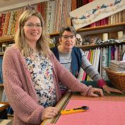 Mother and daughter team: Yvonne McAtamney (right) and Helen Roberts (left) of Village Fabrics