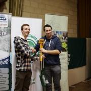 OVER TO YOU: Douglas Mackay hands over the mantle to Pershore College horticulture student Owen Groves.