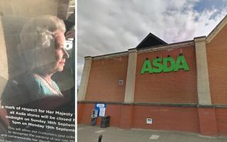 Teens rubbed food on Pershore Asda's tribute to the Queen. Credit: Google Maps