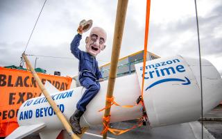 Addie-May Swarbrick-Schwartz is due in court following Extinction Rebellion protests at Amazon depots across the country. During the demonstrations, some protesters dressed as Amazon owner Jeff Bezos. Credit: SWNS