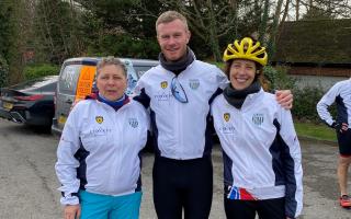 Helen Russell was joined by former WBA player Chris Brunt and her friend Sarah Robinson for the challenge