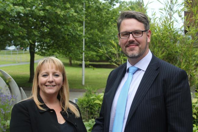 DUO: New deputy police and crime commissioner Tracey Onslow, left with PCC John Campion.